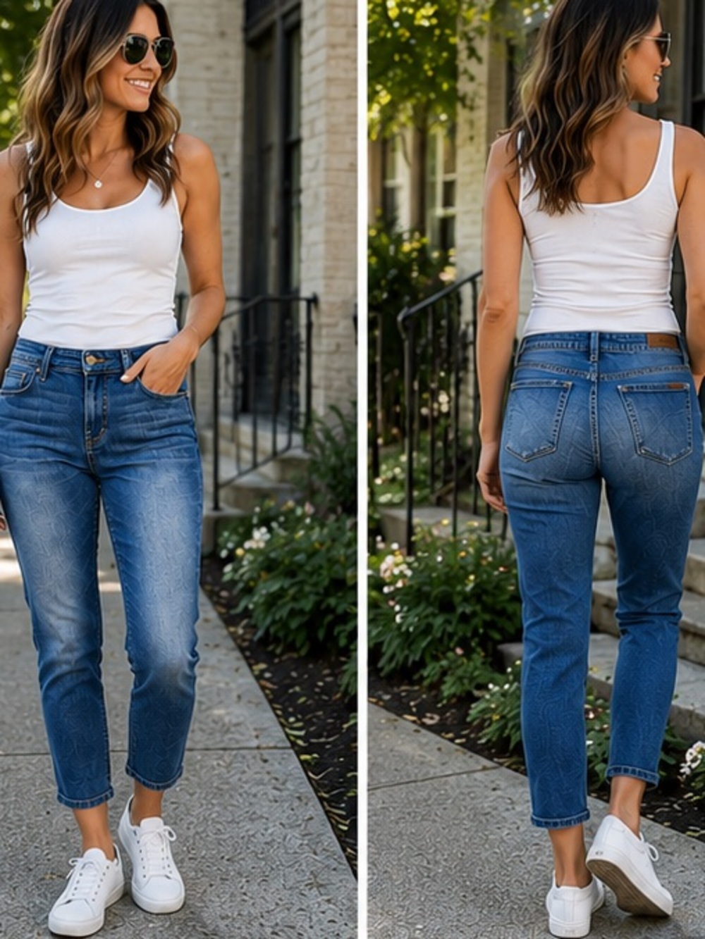 Joe's Jeans Medium Blue Cropped Boyfriend Jeans
